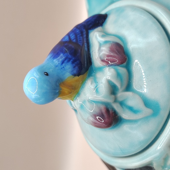 Blue Sky Ceramics Dogwood Teapot, featuring a Blue Bird on The Lid/Floral Design - Picture 7 of 8